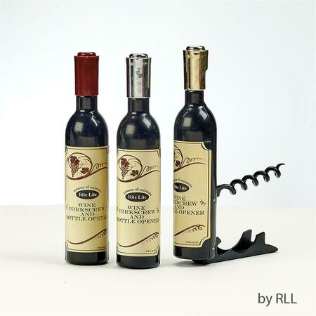 RITE LITE 4.5 in. Wine Bottle Opener, Bottle Shaped, Gift Pack Pack Pack Of 12 WA-3